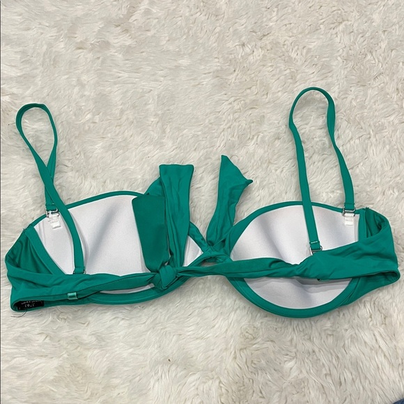 Green Bikini Top with Bow Detail - Picture 2 of 5